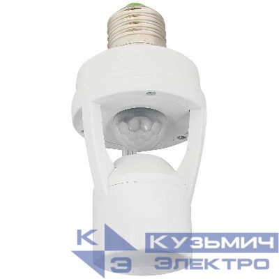 Датчик движения DDL-01 патрон E27 360град. 60Вт 10-300с 6м 3-2000Лк бел. Duwi 25817 9