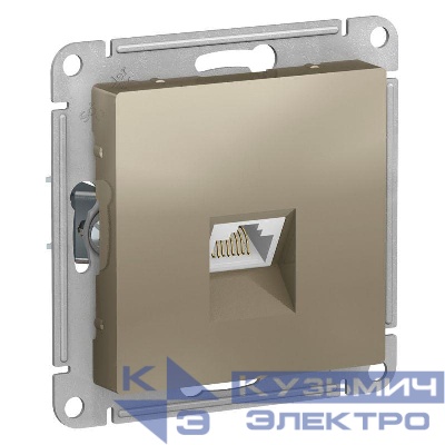 Розетка компьютерная AtlasDesign RJ45 кат.5E механизм шампань SE ATN000583