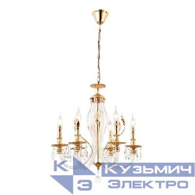 Люстра Melanie 1020-206 6хЕ14 40Вт хрусталь классика Rivoli Б0047907