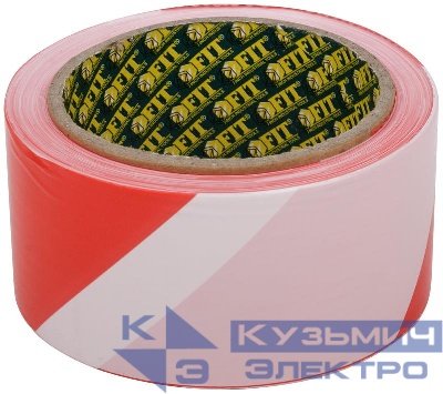 Лента сигнальная 50ммх100м красн.-бел. FIT 11852