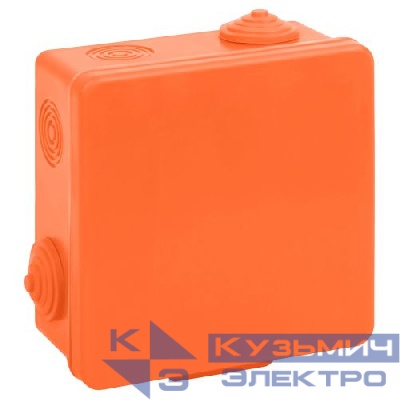 Коробка распаячная огнестойкая 100х100х50 IP54 с гермовводами 8 входов оранж. KOR-100-100-50-8g-OR-FR Эра Б0068901