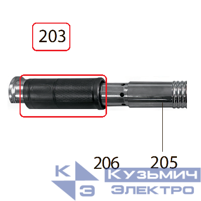 Запчасть №203 для FDPAG-H8. Глушитель в сборе (1, 2, 3)