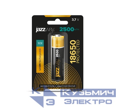 Аккумулятор 18650 3.7В Li-Ion 2500мА.ч с защитой (блист. 1шт) JazzWay 5059849