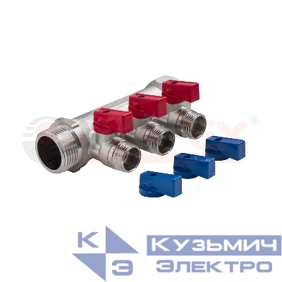 Коллектор с отсекающими кранами 1дюймх2вых. 1/2дюйм нар. (31) К VALFEX VF.580.N.0602