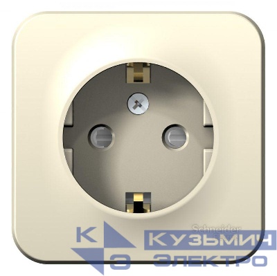 Розетка 1-м ОП Blanca 16А IP20 250В с заземл. защ. шторки с изолир. пластиной молоч. SE BLNRA011112