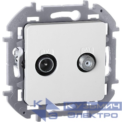 Розетка телевизионная TV/SAT Inspiria с топологией "звезда" механизм бел. IEK 673880
