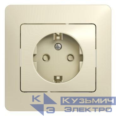 Розетка 1-м СП Glossa 16А IP20 с заземл. защ. шторки в сборе беж. SE GSL000244