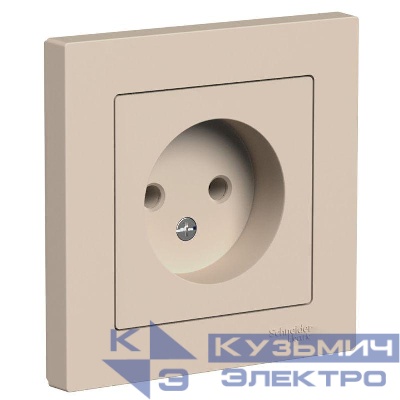 Розетка AtlasDesign 16А без заземл. в сборе песочн. SE ATN001240