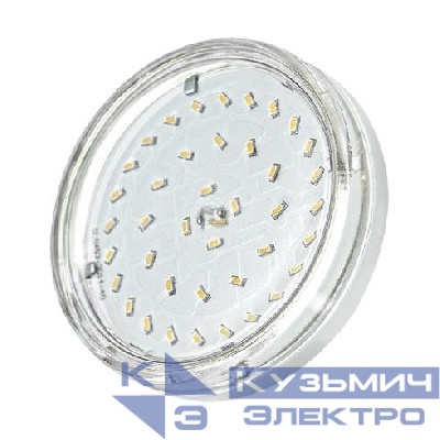Лампа светодиодная PLED-ECO 6Вт таблетка прозрачная 3000К тепл. бел. GX53 510лм 230В JazzWay 2851970