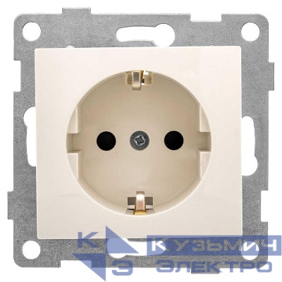 Розетка 1-м СП Bravo 16А 250В с заземл. защ. шторки механизм беж. GUSI С10Р4-003