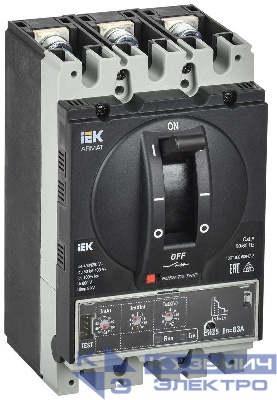 Выключатель автоматический в литом корпусе 3п A 50кА 63А расцепитель электронный стандарт. ARMAT IEK AR-MCCB-3A-050-0063A-ELSC