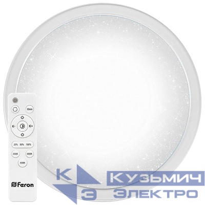 Светильник светодиодный AL5000 STARLIGHT 70Вт 3000К-6500К IP20 max 5300лм управляемый с кантом и пультом с батарейками 2хAAA FERON 41584