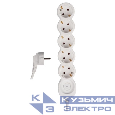 Удлинитель 5х1.5м с заземл. 16А 4кВт ПВС 3х1 с выкл. EX защ. шторки JazzWay 5034815