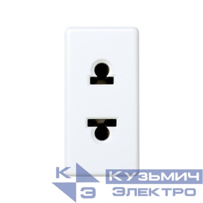 Розетка СП Simon 27 16А IP20 250В узкая 2P без заземл. евро/американ. стандарт (EU/US) механизм бел. Simon 27438-34