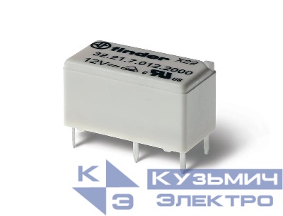 Реле субминиатюрное электромеханич. монтаж на печатную плату 1CO 6А AgSnO2 12В DC (чувствит.) влагозащ. RTIII FINDER 322170124000