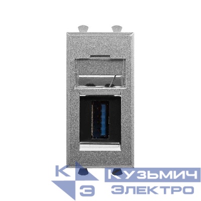 Розетка USB 3.0 1мод. Avanti "Закаленная сталь" тип А-А модульная DKC 4404301