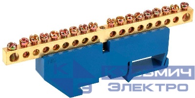 Шина нулевая на DIN-изоляторе ШНИ-6х9-18-Д-С IEK YNN10-69-18D-K07