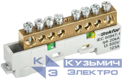 Шина PE "земля" неизол. на универс. держ. 8х12-8-Ж TEKFOR IEK TF-NN20-08-DL-K05