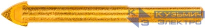Сверло универсальное по кафелю стеклу керамограниту бетону кирпичу 10х80мм трехгранный хвостовик КУРС 35176