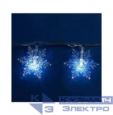 Гирлянда светодиодная «Снежинки-1» ULD-S0700-050/DTA WHITE IP20 SNOWFLAKES-1 с контроллером 50LED (дл.7м) Uniel 7930