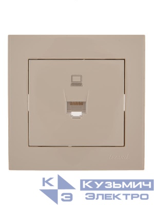 Розетка компьютерная СП Rain RJ45 крем. LEZARD 703-0303-139
