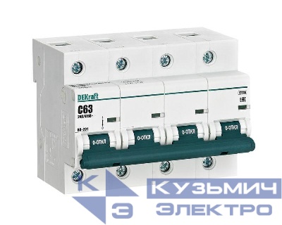 Выключатель автоматический модульный 4п C 63А 10кА ВА-201 DEKraft 13010DEK