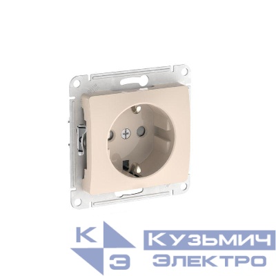 Розетка Glossa 16А с заземл. защ. шторки быстрозажим. клем. механизм беж. SE GSL000245S