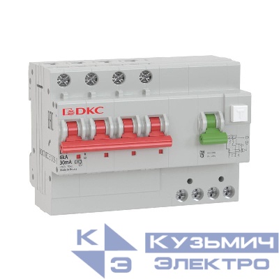 Выключатель автоматический дифференциального тока 4п (3P+N) C 63А 100мА тип A 6кА MDV63 YON MDV63-43C63-A