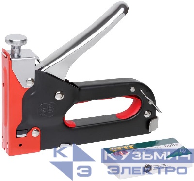 Степлер для широких скоб 3-в-1 "тип 140" 4-14мм "тип 28" "тип 300" с регулир. удара метал. корпус FIT 32151