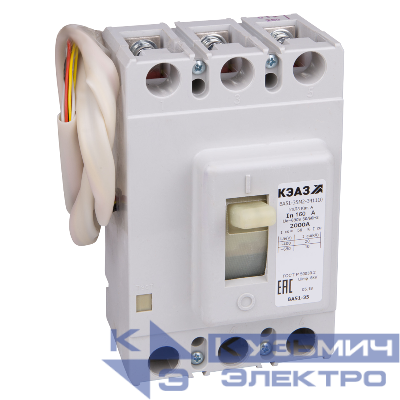 Выключатель автоматический 63А 750Im ВА51-35М1-341810 УХЛ3 690В AC НР230AC/220DC КЭАЗ 111590