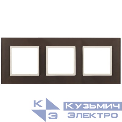 Рамка 3-м 14-5103-31 стекло Elegance мокко+сл. кость ЭРА Б0034521
