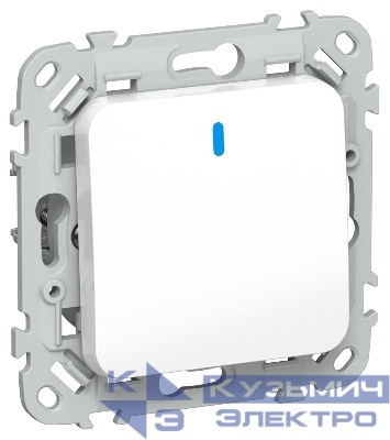 Выключатель 1-кл. СП FLITE ВС11-1-1-ФлБ 10А с индикацией механизм бел. IEK FI-V10-1-10-1-K01