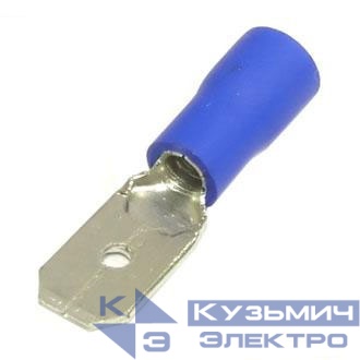 Клемма  ножевая MDD 2-250, КНИ 6,3мм, 1,5-2,5мм2, изолированная, синяя, 100шт., NETKO Optima