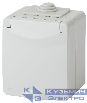 Розетка 1-м ОП Эра Эксперт 11-2601-03 16А IP65 250В 2P+E сер. Эра Б0035988