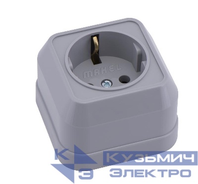 Розетка ОП IP20 с заземл. сер. Makel 45008