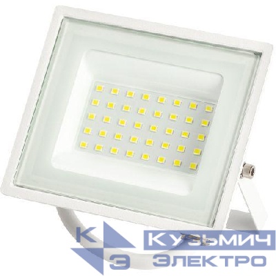 Прожектор светодиодный LPR-023-W-65K-030 30Вт 6500К 2400Лм IP65 уличный бел. ЭРА Б0054641