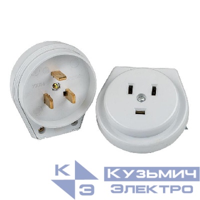 Разъем 1-м СП РШ-ВШ 32А IP20 250В 2P+PE пластик. бел. PROxima EKF AS-250-H-02