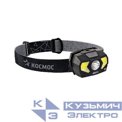 Фонарь налобный 3Вт ХРЕ LED 2х2Вт СОВ красн. светодиод КОСМОС KocHuntHelper5W