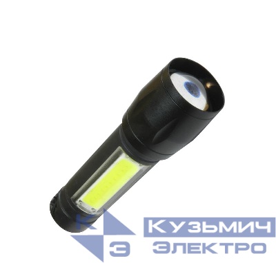 Фонарь аккумуляторный XPE 3Вт + COB 3Вт литиевый аккум. 600мА.ч Micro USB шнур КОСМОС KocAc1011Lith