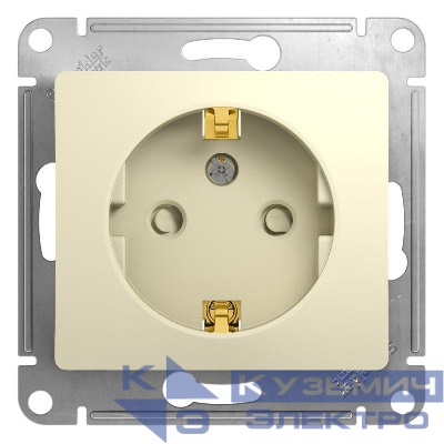 Розетка 1-м СП Glossa 16А IP20 с заземл. защ. шторки механизм беж. SE GSL000245