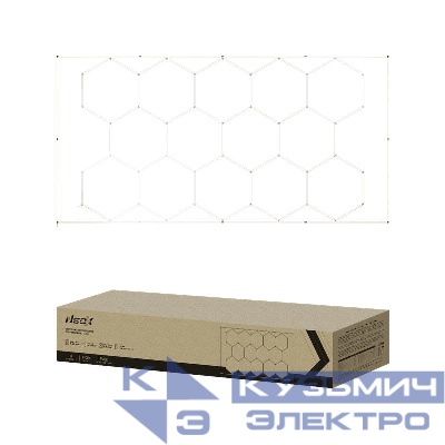 Светильник светодиодный ДБО-HEXAGON 14С-81065 810Вт 6500К 4835х2430мм 14сот с рамкой 0.5м шнур с вилкой NEOX 4690612066660