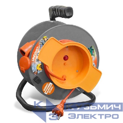Удлинитель на катушке 1х20м 10А IP20 У10-028 ПВС 2х1 термозащита с выносн. розеткой UNIVersal 9633269