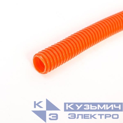 Труба гофрированная ПНД тяжелая d20мм с протяжкой оранж. (уп.100м) Урал Пак ГФ-1110220-100