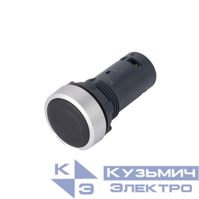 Кнопка моноблочная SB7 22мм с возвратом металл 1НО IP65 черн. SE SB7EA21