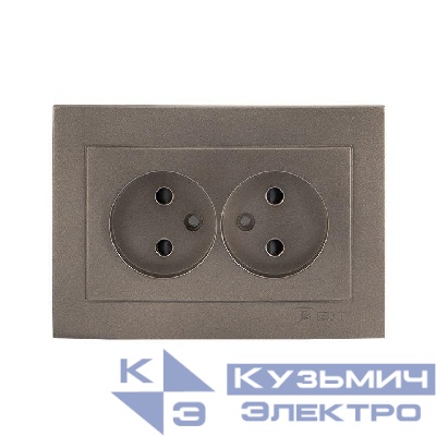 Панель лицевая Валенсия для розетки 2-м 10А защ. шторки без заземл. графит PROxima EKF ESR10-L-102-60