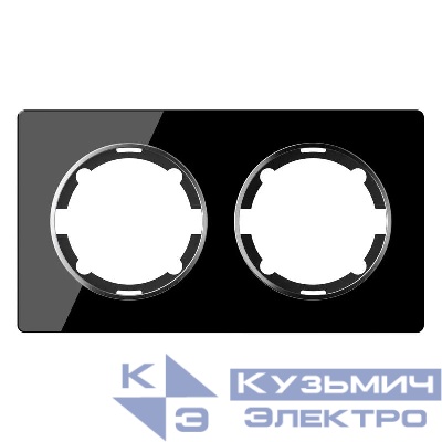Рамка 2-м Garda горизонт. стеклянная чер. 2E52201303 OneKeyElectro 2234940