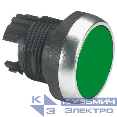 Кнопка с пруж. возвр. с пот. головкой зел. Osmoz Leg 023802