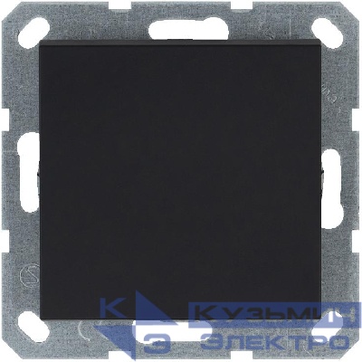 Переключатель проходной 1-кл. 10А IP20 с подсветкой механизм черн. матов. soft touch Jasmart G3012NPB