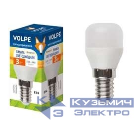 Лампа светодиодная LED-Y27-3W/WW/E14/FR/Z 3Вт цилиндр 3000К тепл. бел. E14 250лм 220-240В для холодильников Volpe UL-00000178