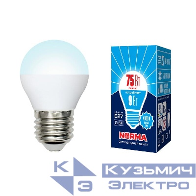 Лампа светодиодная LED-G45-9W/NW/E27/FR/NR Norma 9Вт матовая E27 (упак. картон) Volpe UL-00003828
